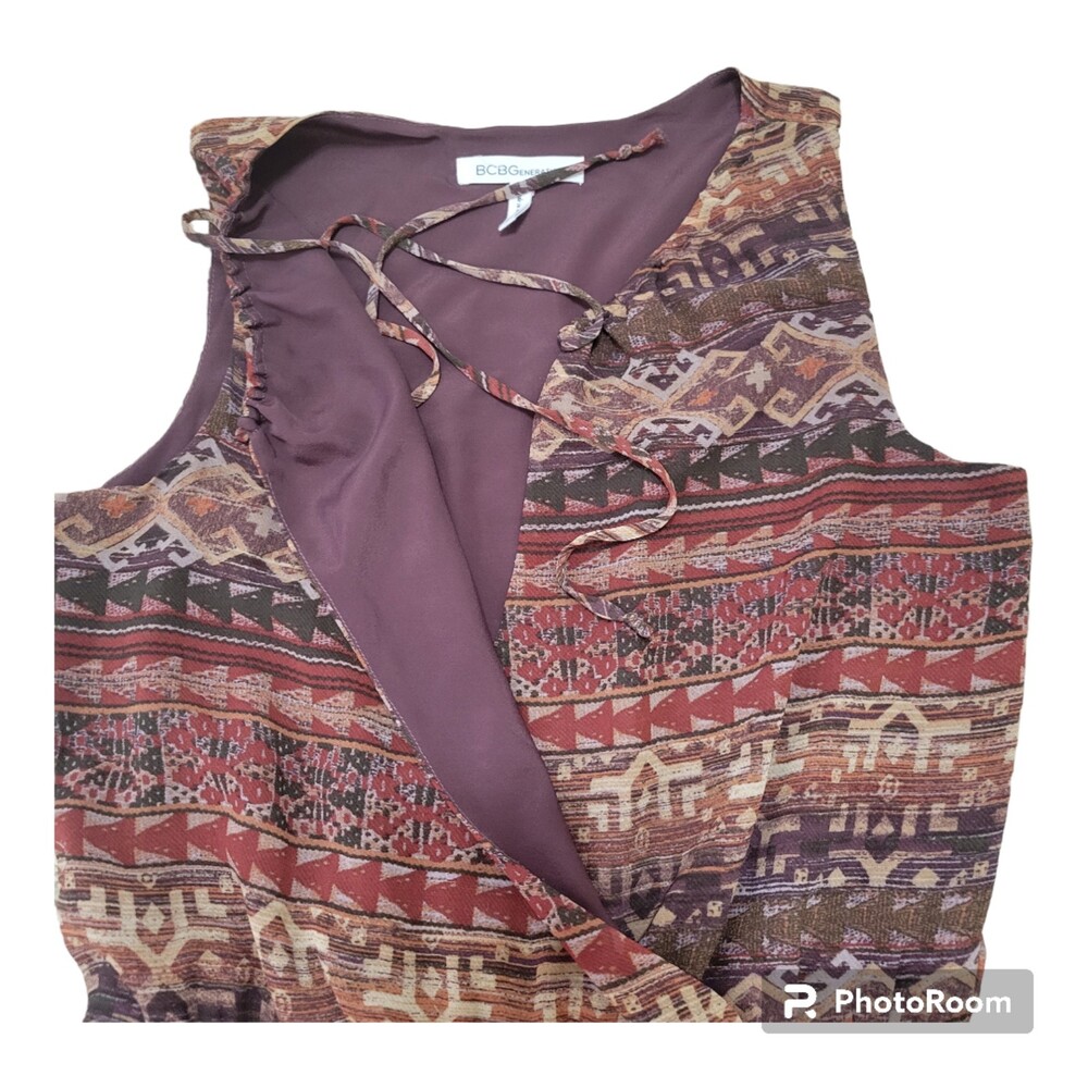 Bcbgeneration Aztec Print Brown Multicolor Sleeve… - image 4